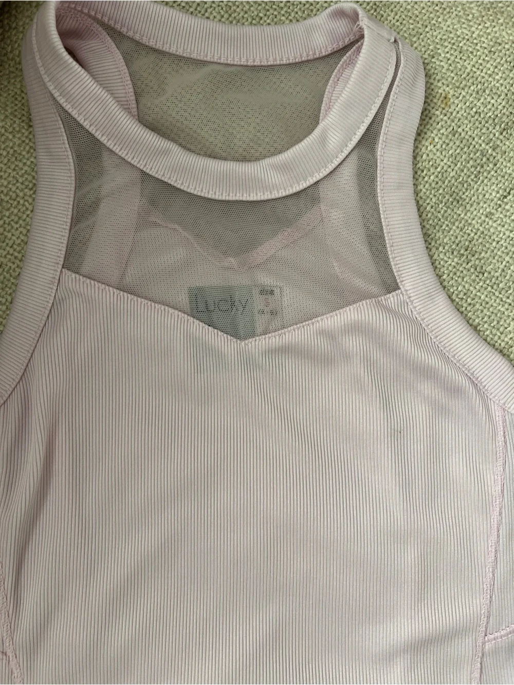 Light Pink Ribbed Racerback Tank Top - Picture 2 of 6
